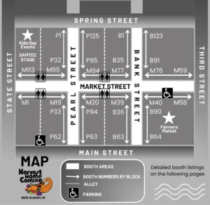 Harvest Homecoming Booth Map